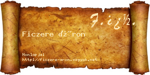 Ficzere Áron névjegykártya